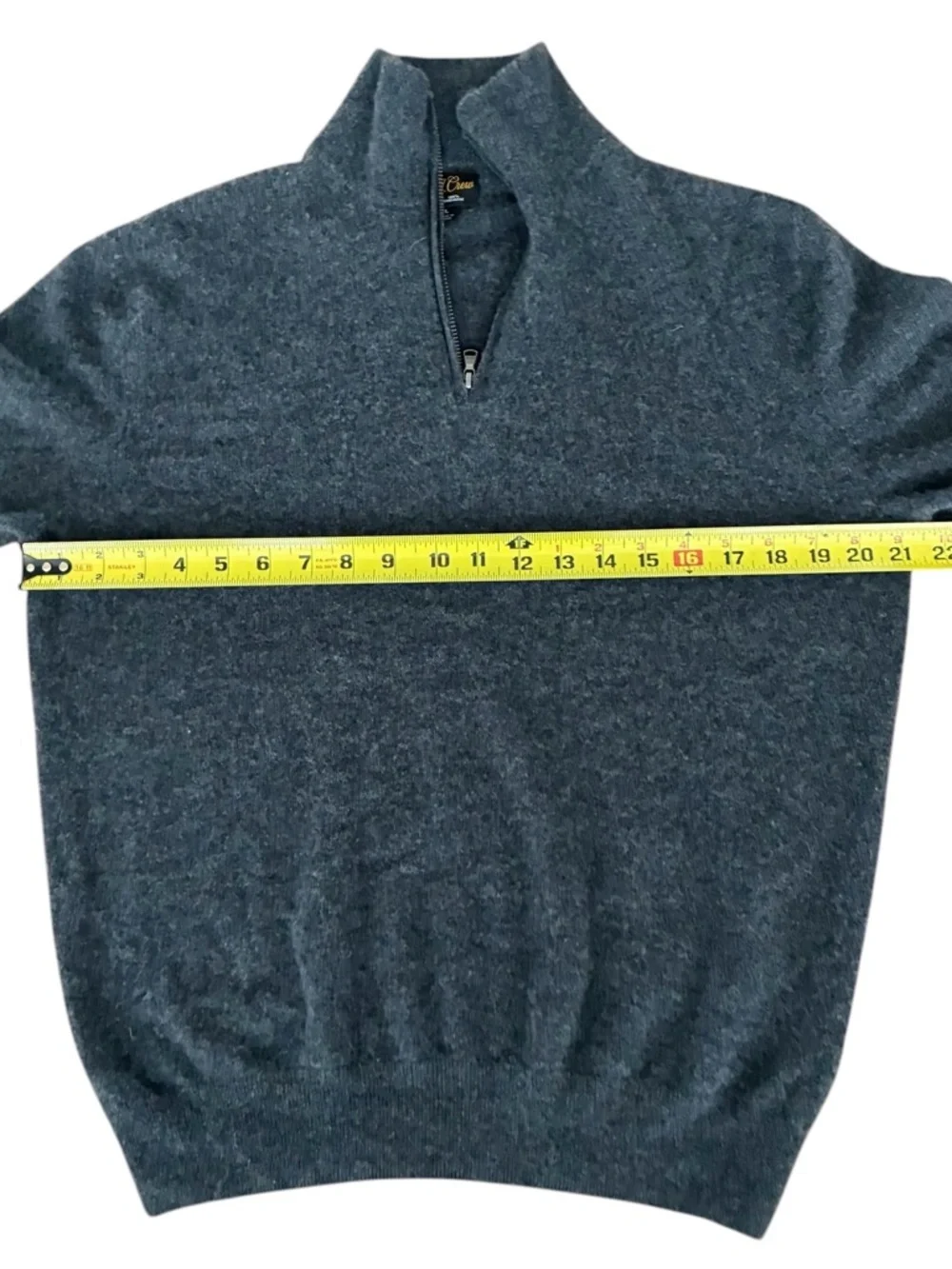 J.Crew Cashmere Quarter-Zip Heathered Charcoal Gray Men’s Sweater Size Large